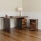 Homeroots 54" Dark Brown Solid Wood Writing Desk and Bookshelf Set With Three Drawers 634356 - alternate 7