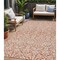 Homeroots 5' X 8' Coral And Ivory Damask Washable Indoor Outdoor Area Rug 595128 - alternate 1