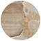 Homeroots 8' Brown Beige And Taupe Round Floral Washable Indoor Outdoor Area Rug 582238 - alternate 4