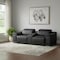 Homeroots 93in Black and Silver Italian Leather Power Reclining Loveseat With Storage 720570 - alternate 6