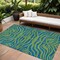 Homeroots 8' X 10' Green And Teal Blue Animal Print Washable Indoor Outdoor Area Rug 600675 - alternate 1
