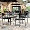 Flash Furniture Bridgeport Indoor-Outdoor Stacking Patio Chairs w/Slatted Backrest, All-Weather Resin Chairs, 2PK 2-DHF-317-APP-BLK-GG - alternate 5