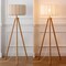 Jonathan Y Adriel 52" Mid-Century Modern Tripod Wood w/Ribbed Cocoon Pumpkin Shade LED Floor Lamp, Beige/Light B JYL4201A - alternate 4
