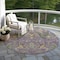 Homeroots 8' Purple Green And Brown Round Floral Washable Indoor Outdoor Area Rug 605297 - alternate 6