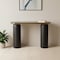 Homeroots 43" Black and Gold Genuine Marble and Steel Double Pedestal Console Table 668882 - alternate 4
