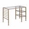 Homeroots 43" Clear and Gold Glass Writing Desk 402040 - alternate 3