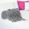 Homeroots Gray Knitted Acrylic Solid Color Reversable Throw 402913 - alternate 5