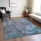 Homeroots 5' X 8' Teal Blue Taupe And Sky Blue Abstract Washable Indoor Outdoor Area Rug 618239 - alternate 6