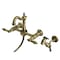 Kingston Brass Two-Handle Wall Mount Bridge Kitchen Faucet with Brass Sprayer, Antique Brass KS2443ALBS - alternate 1