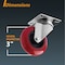 Powertec 3'' Swivel Plate Caster Wheels with 1280 lbs Loads, 4 with Brake & 4 without, PU Castors, 8PK 17217N - alternate 3