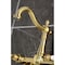 Kingston Brass Two-Handle Wall Mount Bridge Kitchen Faucet, Brushed Brass KS1267PL - alternate 5