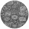 Homeroots 8' Gray And Ash Gray Round Damask Washable Indoor Outdoor Area Rug 609074 - alternate 5