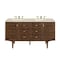 James Martin Vanities Amberly 60" Double Vanity, Mid-Century Walnut, w/ 3 CM Tajnar Eclos Top w/FreePower Wireless Charger 670-V60D-WLT-FTJR - alternate 1
