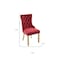 Homeroots Set of Two Red and Gold Tufted Velvet And Solid Wood Dining Side Chairs, 2PK 694870 - alternate 3