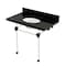 Kingston Brass 36" Black Granite Console Sink with Acrylic Legs, 8-Inch, 3-Hole, Black Granite/Oil Rubbed Bronze KVPK3630KA5 - alternate 1