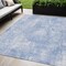 Homeroots 5' X 8' Sky Blue Denim Blue And Ivory Abstract Washable Indoor Outdoor Area Rug 583173 - alternate 1