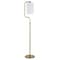 Homeroots 62" Brass Reading Floor Lamp With White Frosted Glass Drum Shade 523408 - alternate 1