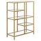 Homeroots 42" Brass Steel and Glass Five Tier Double Bookcase 527572 - alternate 6