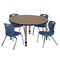Regency Round Kee Adjustable Classroom Table W/ 4 Andy Stack Chairs, 48 in W, 48 in L, Noble Oak TB48RNDNOAPGY45NV - alternate 1