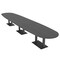 Skutchi Designs Boval Conference Table With Power Unit, 48 in W, 192 in L, Grey HAR-BOVL-48X192-DOU.BK-WA7949-NA - alternate 1