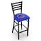 Holland Bar Stool Co 25" Blk Wrinkle Boise State Stationary Counter Stool, Ladder Back L00425BoiseS - alternate 1