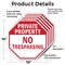 Signmission Private Property No Trespassing, 10 inch X 10 inch, Aluminum Metal Signs, 5PK OC-A-5Pack-10-142 - alternate 5