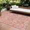 Homeroots 9' X 12' Coral Pink And Ivory Abstract Washable Indoor Outdoor Area Rug 602561 - alternate 1