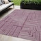 Homeroots 5' X 8' Eggplant And Ivory Geometric Washable Indoor Outdoor Area Rug 600811 - alternate 1