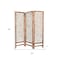 Homeroots 69" Natural Folding Three Panel Screen Room Divider 274700 - alternate 5