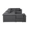 Homeroots Dark Gray Italian Leather Power Reclining U Shaped Eight Piece Sectional With Console 634666 - alternate 9