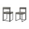 Homeroots Set of Two Gray And Black Upholstered Faux Leather Open Back Dining Side Chairs 569416 - alternate 5
