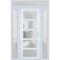 Vdomdoors Front Exterior Prehung FiberGlass Door Frosted Glass / Manux 8002 White Silk / 2 Sidelight and Tran MANUX8002EXD-WS-W16+36+16 x H80+14-LH - alternate 2