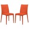 Leisuremod Weave Mace Indoor/Outdoor Dining Side Chair, Orange, 2PK MC19OR2 - alternate 1