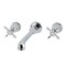 Kingston Brass Two-Handle Wall Mount Tub Faucet, Polished Chrome KS7021BEX - alternate 1