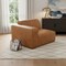 Homeroots 44" Sienna Leather Modular Sofa With Brown Legs 641033 - alternate 7