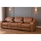 Homeroots 129" Chestnut Italian Leather Reclining USB Sofa 632889 - alternate 1