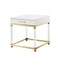 Homeroots 24" White and Gold Wood Acrylic and Stainless Steel Square End Table With Drawer 544062 - alternate 4