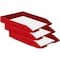 Acrimet Stackable Letter Tray Front Load Letter Size Document Organizer Plastic Solid Red 1 Unit 211.VM - alternate 3