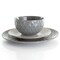 Elama Tahitian Diamond 16 Piece Stoneware Dinnerware Set in Slate and Pearl EL-TAHITIANDIAMOND - alternate 4