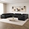 Homeroots Black Leather Modular U Shaped Ten Piece Corner Sectional With Console 643932 - alternate 3