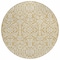 Homeroots 8' Gold And Beige Round Damask Washable Indoor Outdoor Area Rug 595147 - alternate 5
