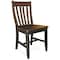 International Concepts Set of 2 Cafe Chairs, Black Seat, Wood Back, 36 W 20.67 in L 20.7 H, Wood Seat C46-61P - alternate 1