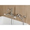 Kingston Brass Two-Handle Wall Mount Bridge Kitchen Faucet with Brass Sprayer, Brushed Nickel KS2448PLBS - alternate 2