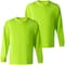 Protectx Long Sleeve T-Shirt, Polyester, Green, S, 2 PK HV-L50CT190-GN-02-S - alternate 4