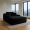 Homeroots 67" Black Corduroy Oversized Chaise Lounge Chair And Toss Pillows 634605 - alternate 5