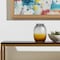 Homeroots 11" Charcoal And Orange Ombre Round Glass Table Vase 574234 - alternate 7