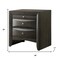 Homeroots 25" Solid Wood Two Drawer Nightstand 318717 - alternate 5