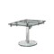 Homeroots 40" Clear and Silver Glass and Metal Self-Storing Leaf Motion Extendable Dining Table 555156 - alternate 5