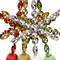 Homeroots Set of Four Gold Green Red And White Handmade Snowflake With Tassel Ornaments, 4PK 548238 - alternate 4
