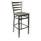 Bfm Seating Lima Ladder Back Barstool - Farm House Relic Seat - Steel Frame - Clear Coat Finish 2160BFHR-CL - alternate 1